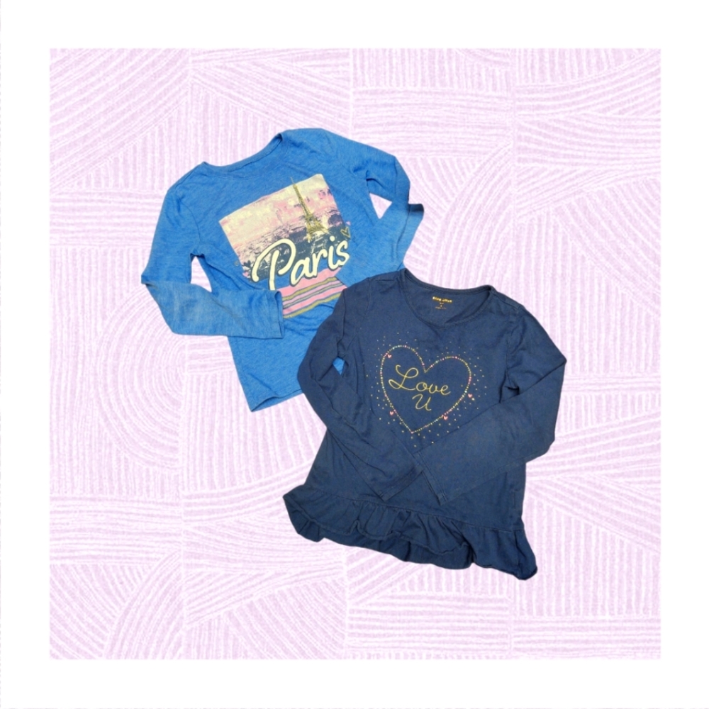 EUC Girls Long Sleeved Tees Size 5/6